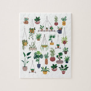 Boho-Indoor-Outdoor-Pflanzenillustrationskunst Puzzle