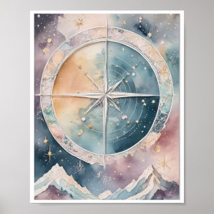 Boho inspiriert Himmelskarte Wand Art Decor Poster