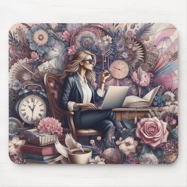 Boho inspiriert Maus-Matte, schicke Boho-Büro Mousepad (Vorne)