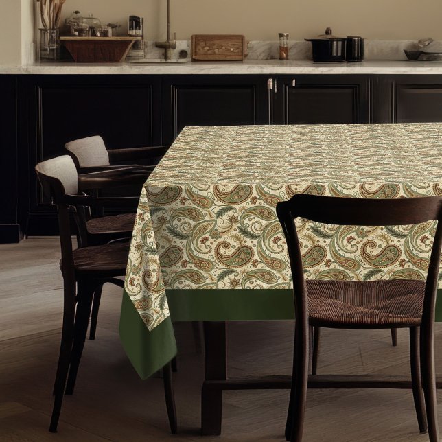 Boho Inspiriert Tablecloth in Earthy Paisley Print Tischdecke (Boho-Inspired Tablecloth in Earthy Paisley Print)