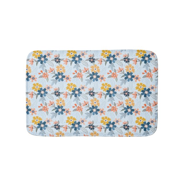 Boho Inspirierte Blume Muster Bath Mat Badematte (Vorderseite)