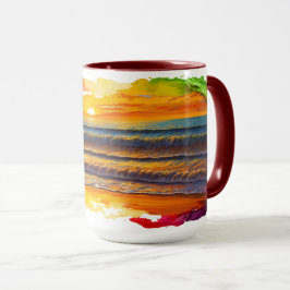 Boho inspirierter Sonnenuntergang Tasse