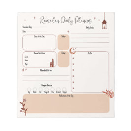 Boho Islamic Customizable Ramadan Planner Notizblock