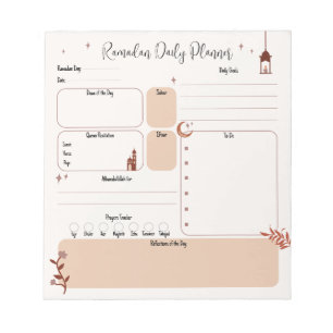 Boho Islamic Customizable Ramadan Planner Notizblock
