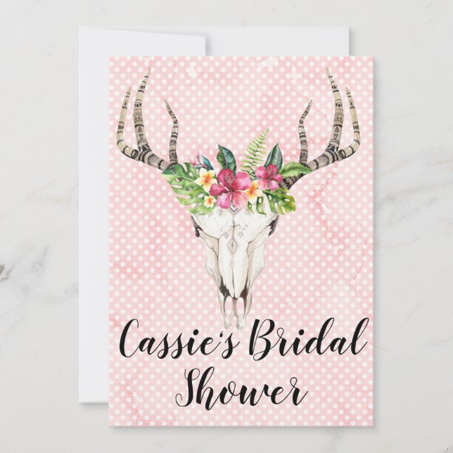 Boho Island Skull-Brautparty Einladung (Vorderseite)