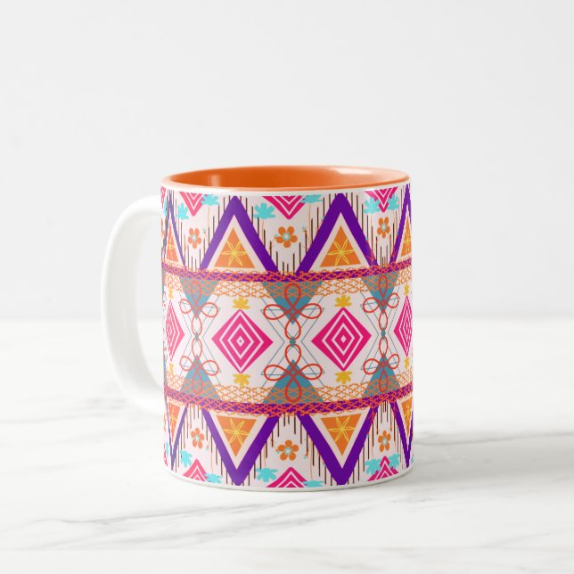 Boho Island Tribal Summer Zweifarbige Tasse (Vorderseite Links)