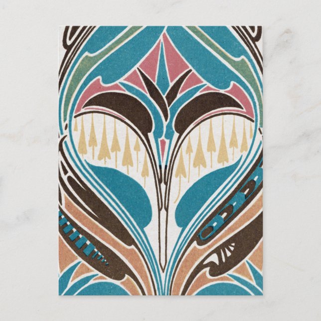 boho Jugendstil Chic abstraktes Design Postkarte (Vorderseite)