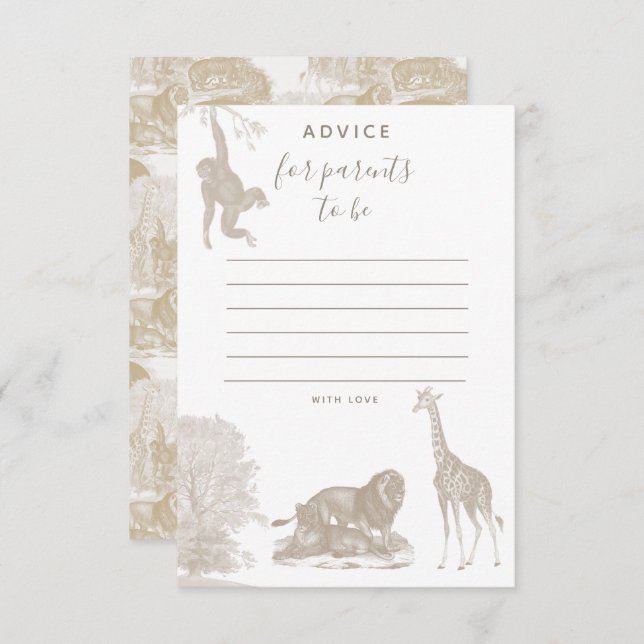 Boho Jungle Animal Safari Baby Showcard Dankeskarte (Vorne/Hinten)