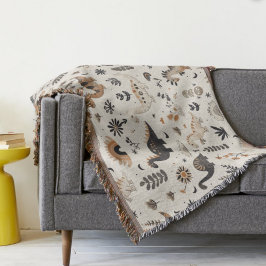 Boho Jungle Dinosaur Pattern Decke