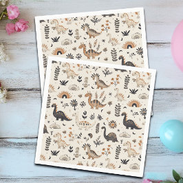 Boho Jungle Dinosaur Pattern Geburtstag Serviette