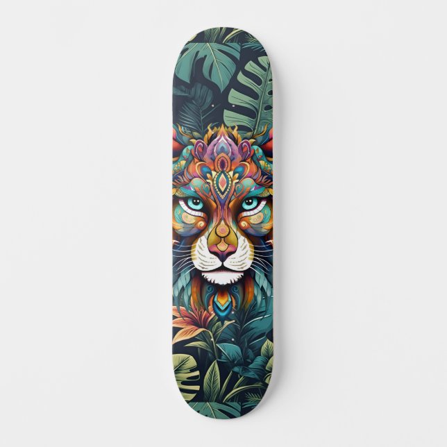 Boho Jungle Lion Skateboard (Vorderseite)