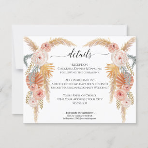 Boho Jungle Pampas Grass Floral n Foliage Hochzeit Einladung