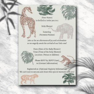 Boho Jungle Safari Baby Dusche Einladung