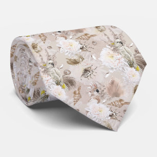 Boho-Kakadu-Blumen-Herren-Krawatte Krawatte