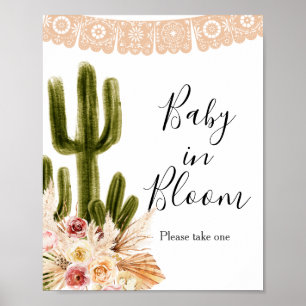 Boho-Kaktus-Taco-Bout-Baby-in-Blüte-Schild Poster