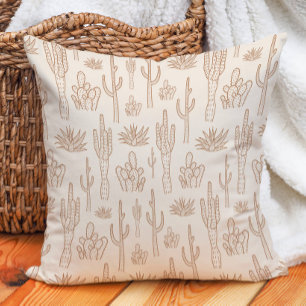Boho-Kaktus Western Southern Desert Warm Neutral Kissen