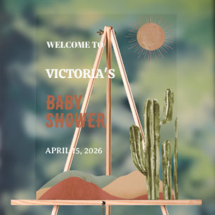 Boho-Kaktus-Wüsten-Baby-Party Western-Arizona Acrylschild