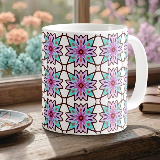Boho-Kaleidoskop Kaffeetasse (Von Creator hochgeladen)