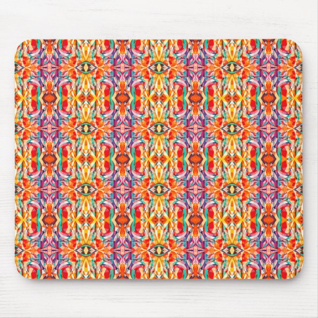 Boho-Kaleidoskop-Muster Mousepad (Vorne)