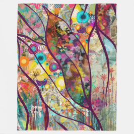 Boho Kaleidoskop - Natur Inspiriert Blumenstrauß - Fleecedecke