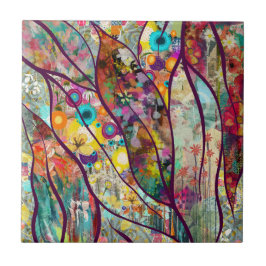 Boho Kaleidoskop - Natur Inspiriert Blumenstrauß - Fliese