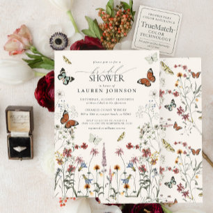 Boho-Kalligrafie Vintage-Schmetterlinge Junggesell Einladung