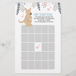 Boho Kangaroo Boy Baby Shooter Bingo Game