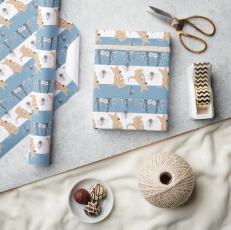 Boho Kangaroo Boy Baby Showpapier Geschenkpapier