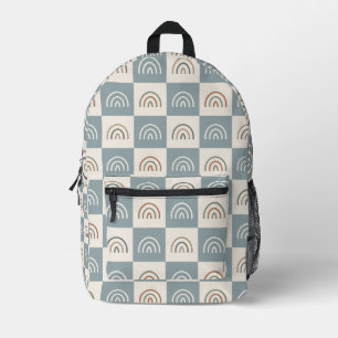 Boho Kariertes Regenbogen-Muster Minimalistisch Bedruckter Rucksack