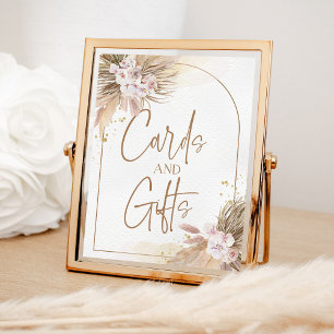 Boho Karten und Geschenke Pampas Grass Table Sign Poster