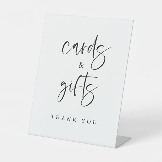 Boho Karten und Geschenke Tischschild Hochzeit Sockelschild (Vorderseite)