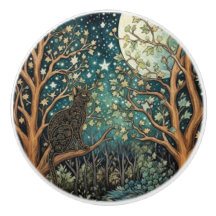 Boho-Katze Sternenhimmel Waldlandschaft
