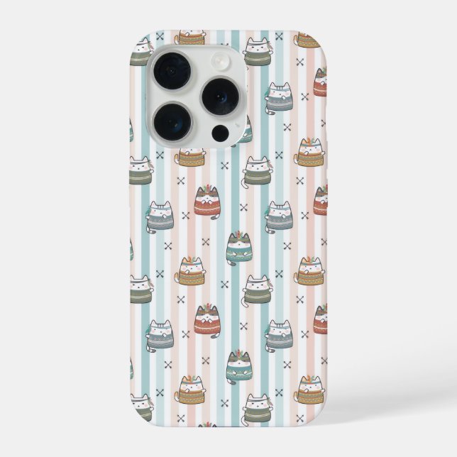  Boho-Katzen Tribal-Muster  iPhone Hülle (Rückseite)