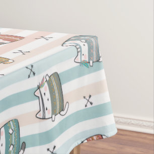 Boho-Katzen Tribal-Muster Tischdecke