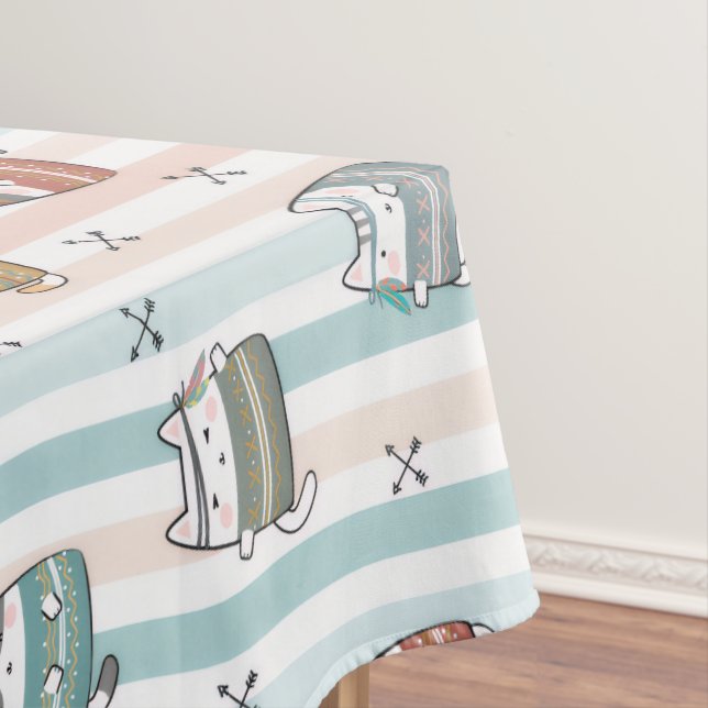  Boho-Katzen Tribal-Muster  Tischdecke (Beispiel)