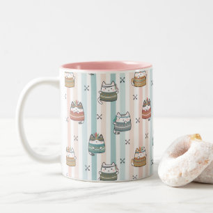 Boho-Katzen Tribal-Muster Zweifarbige Tasse