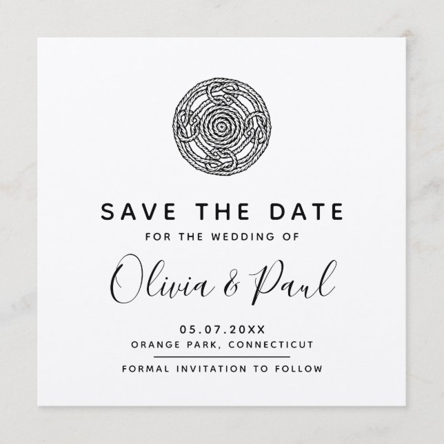 Boho keltic Style Save the Date Wedding Card Einladung (Vorderseite)