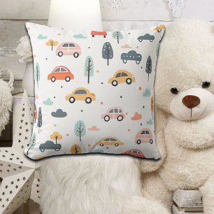 Boho Kids Cars, Trees & Clouds Muster Kissen