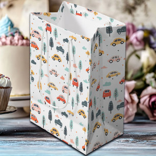 Boho Kids Cars, Trees & Clouds Muster Mittlere Geschenktüte