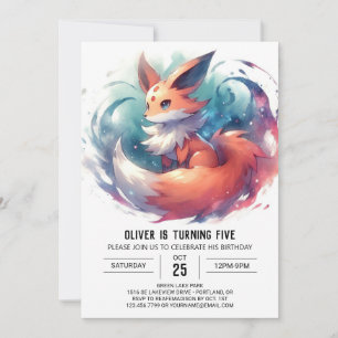 Boho Kids Fox Birthday Einladung