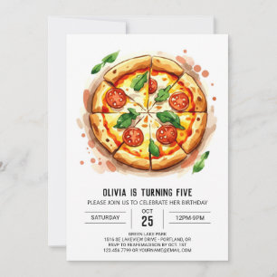 Boho Kids Pizza Birthday Einladung