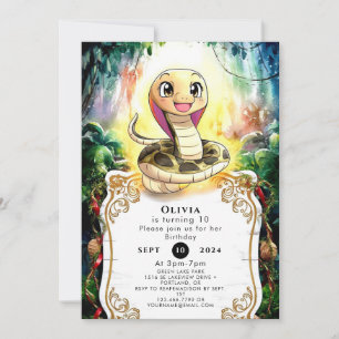 Boho Kids Snake Birthday Einladung