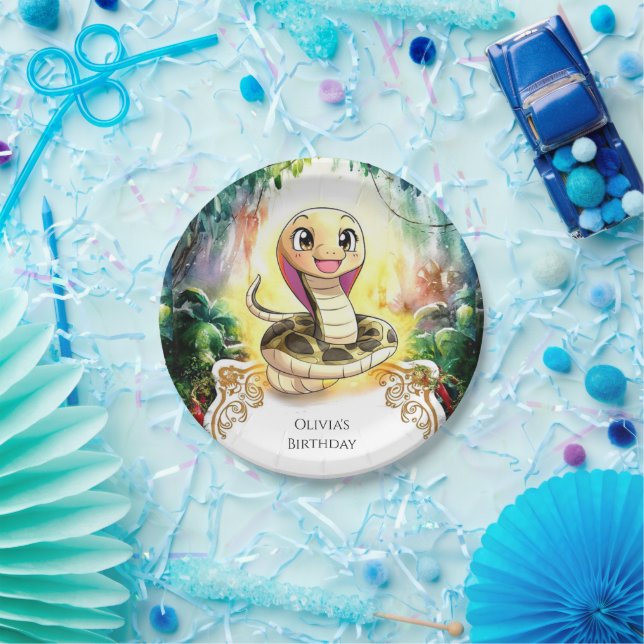 Boho Kids Snake Birthday Pappteller (Party)