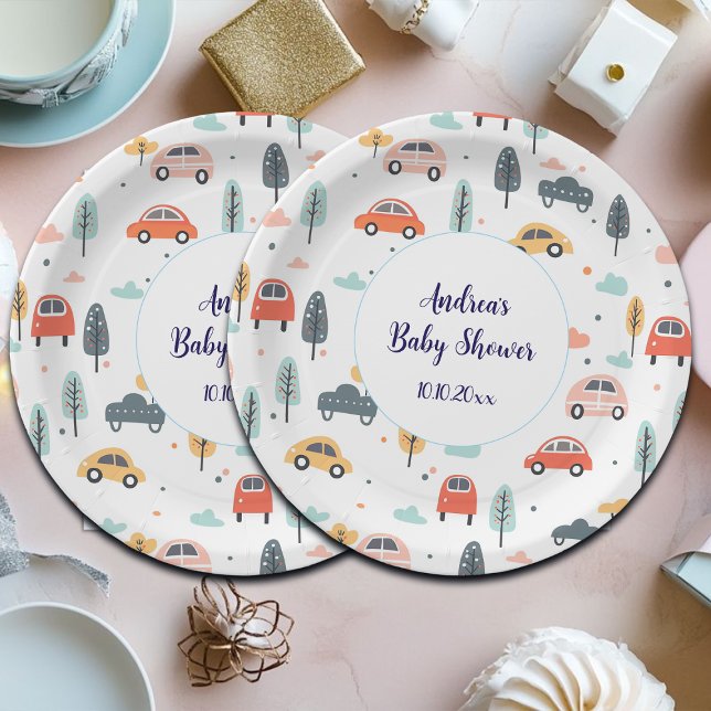 Boho Kinder Kinderwagen, Bäume & Wolken Muster Kin Pappteller (Von Creator hochgeladen)