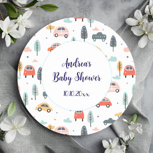 Boho Kinder Kinderwagen, Bäume & Wolken Muster Kin Runder Aufkleber