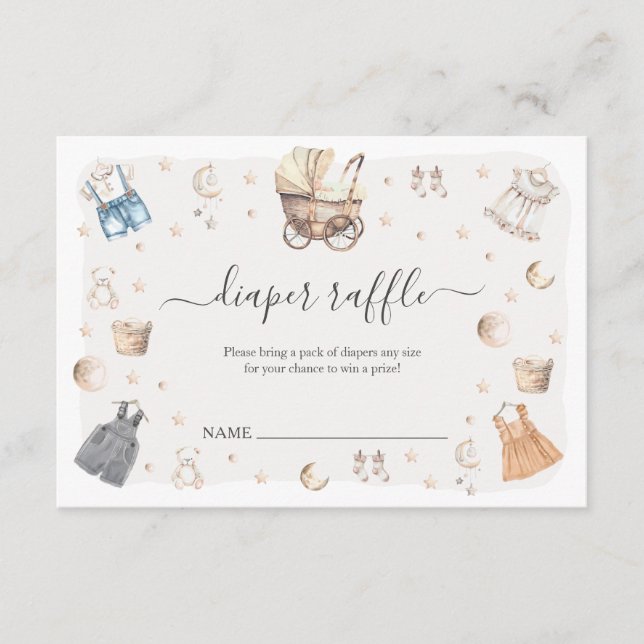 Boho Kinderzimmer Baby Crib Gender Enthüllung Wind Begleitkarte (Vorderseite)