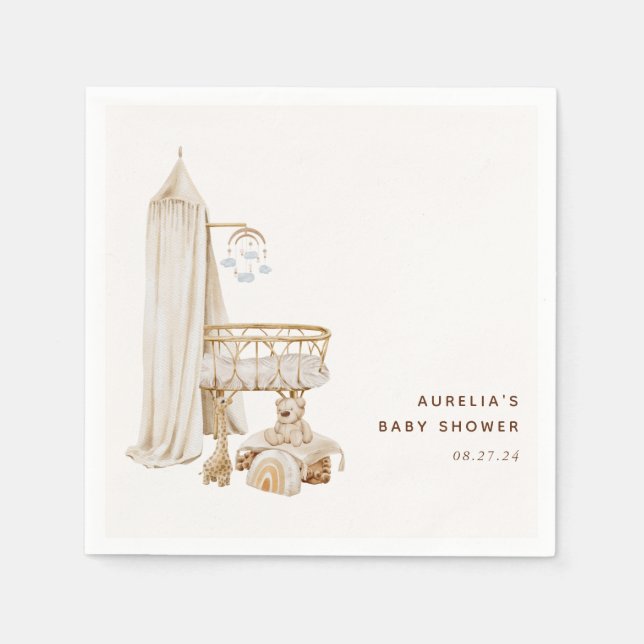 Boho Kinderzimmer Baby Shower Serviette (Vorderseite)