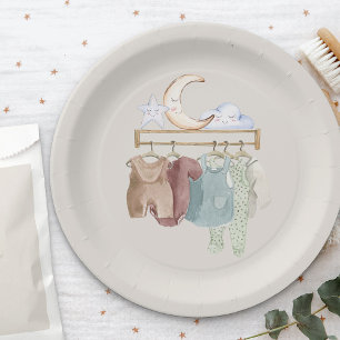 Boho-Kinderzimmer Babykleidung geschlechtsneutral Pappteller