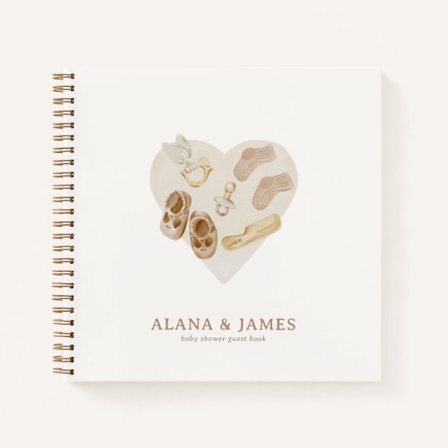 Boho Kinderzimmer Chic Baby Dusche Budget Gästebuc Notizbuch (Vorderseite)