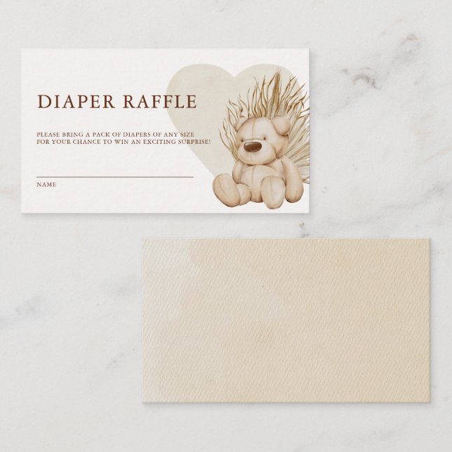 Boho Kinderzimmer Chic Baby Dusche Windeln Raffel Begleitkarte (Vorne/Hinten)